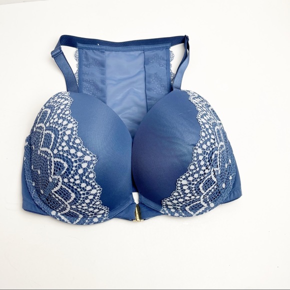 Cacique Intimates & Sleepwear Cacique Blue Lace Boost Plunge Center